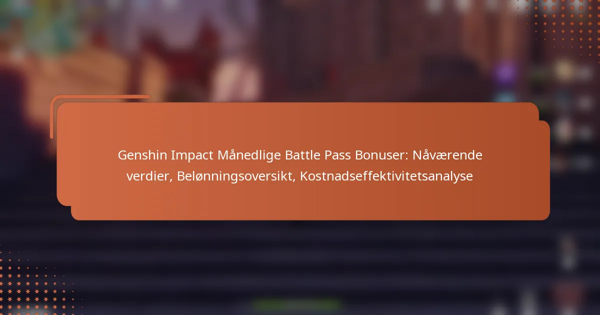 Genshin Impact Månedlige Battle Pass Bonuser: Nåværende verdier, Belønningsoversikt, Kostnadseffektivitetsanalyse